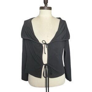 Ivan Grundahl Copenhagen BLK Cardigan Jacket SZ M Tie-Front Minimalist Artsy